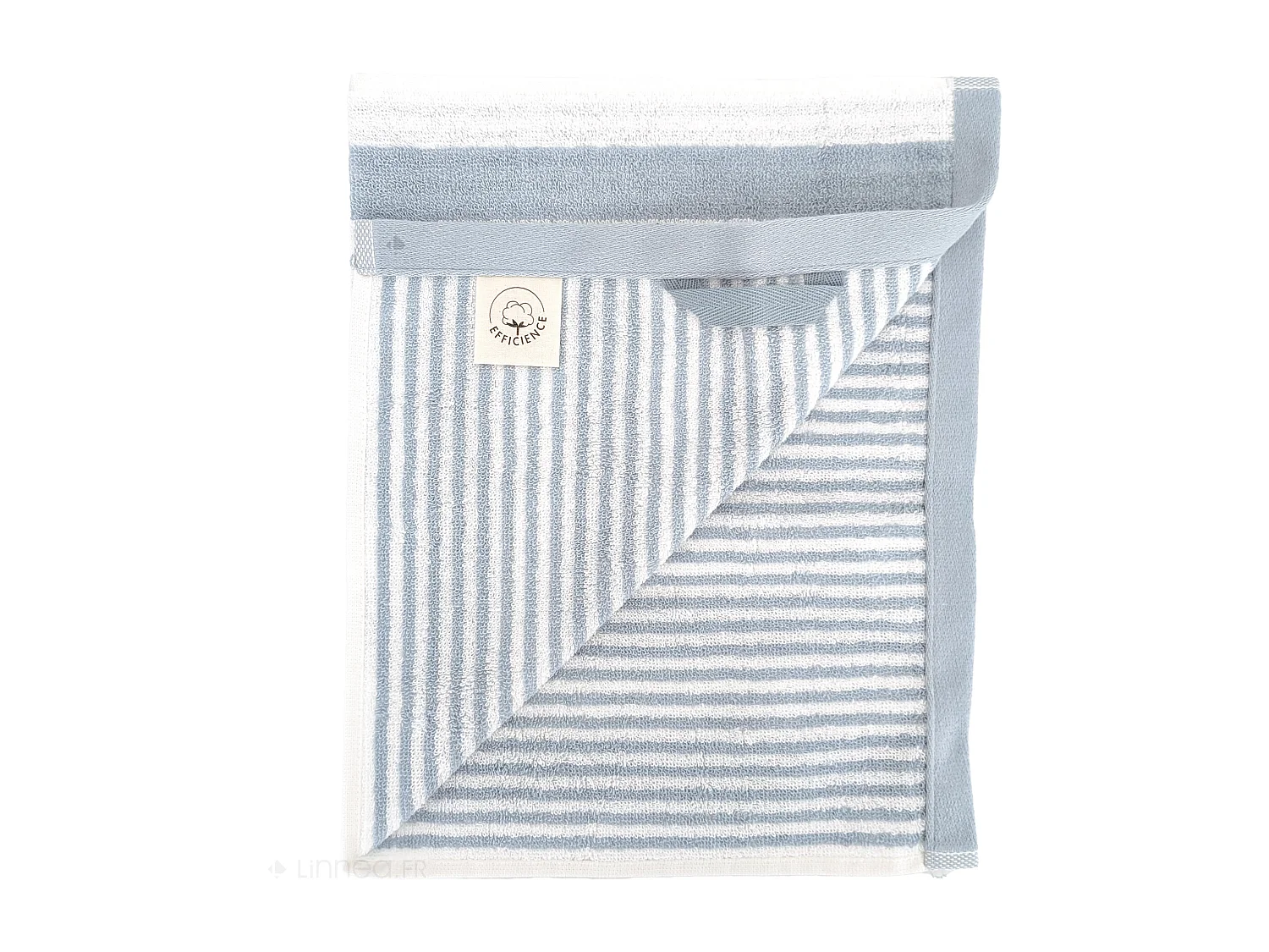 Drap de bain 100x150 cm coton collection EFFICIENCE STRIPES bleu capri