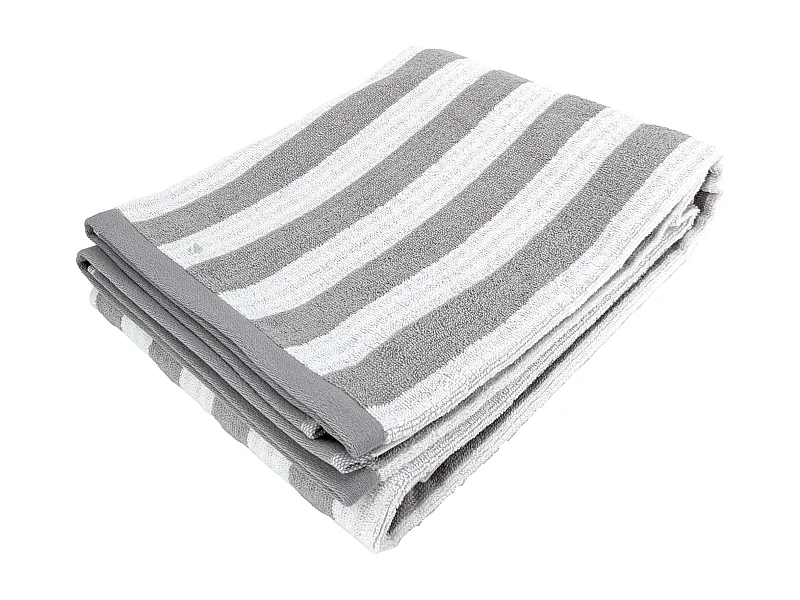 Drap de douche 70x140 cm coton collection EFFICIENCE STRIPES gris lunar