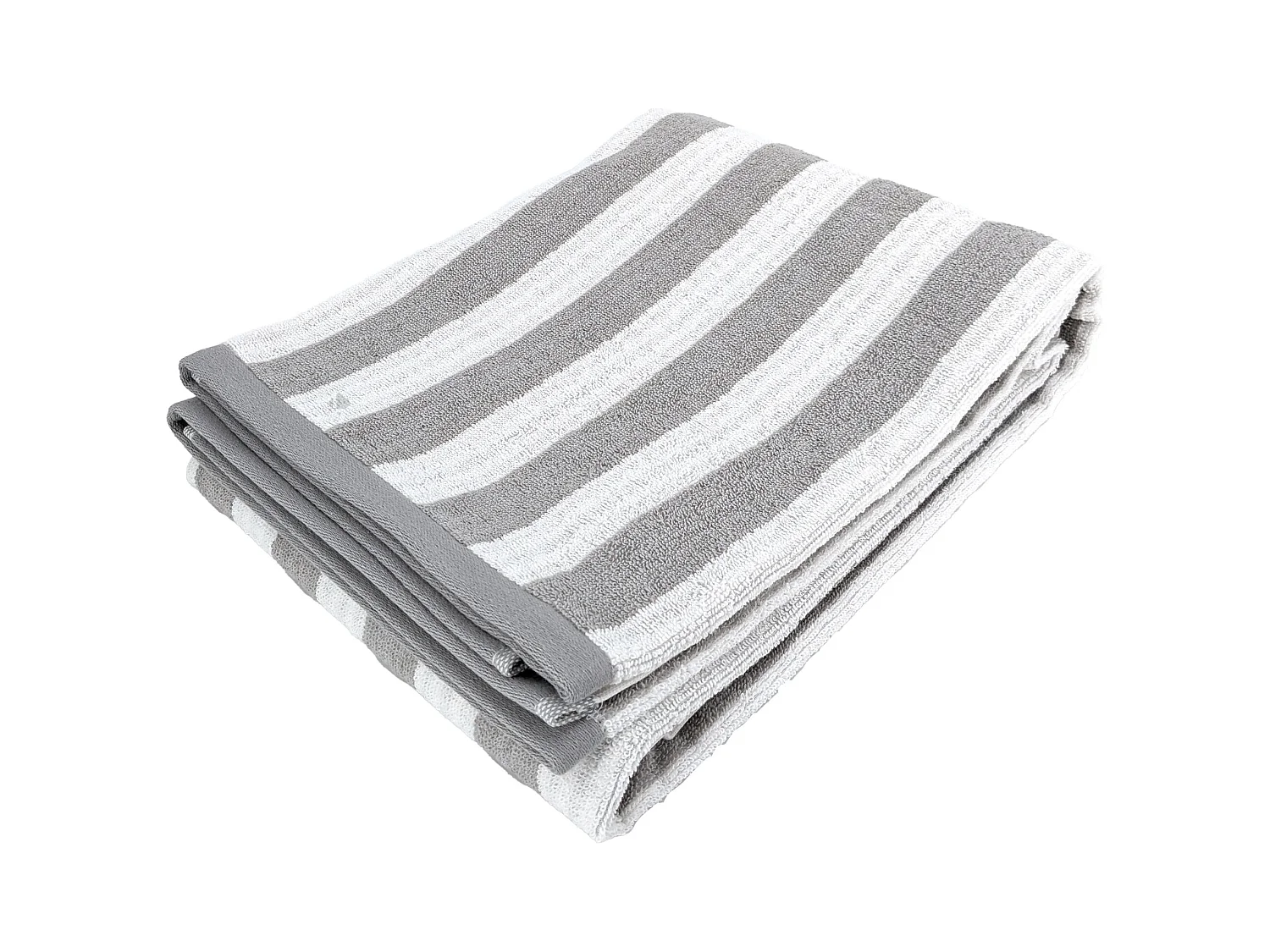 Drap de douche 70x140 cm coton collection EFFICIENCE STRIPES gris lunar
