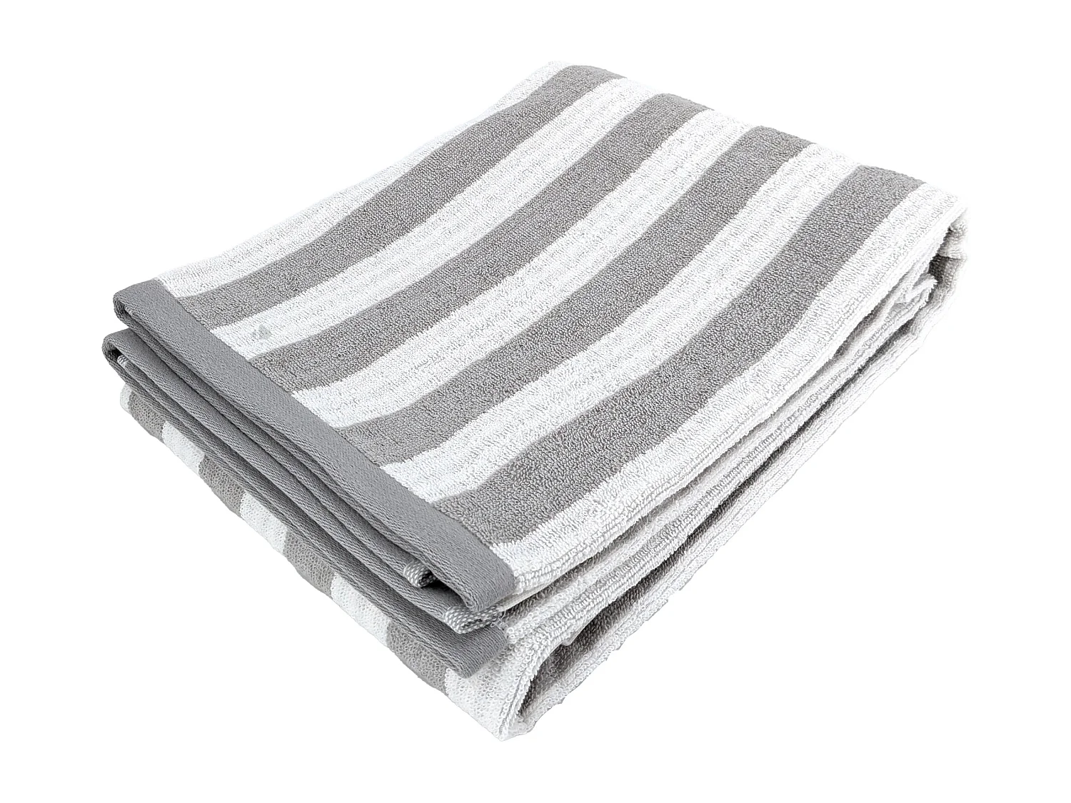 Drap de douche 70x140 cm coton collection EFFICIENCE STRIPES gris lunar