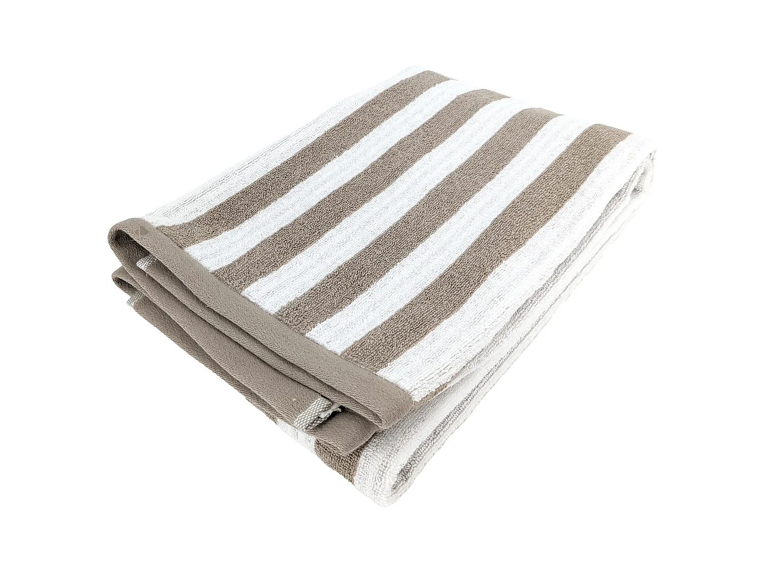 Drap de douche 70x140 cm coton collection EFFICIENCE STRIPES marron roble