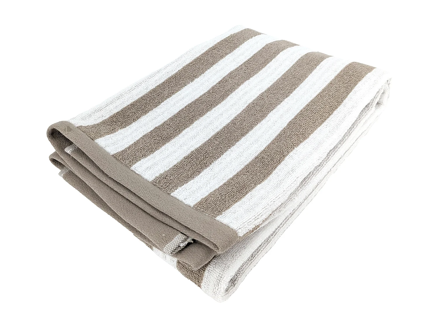 Drap de douche 70x140 cm coton collection EFFICIENCE STRIPES marron roble
