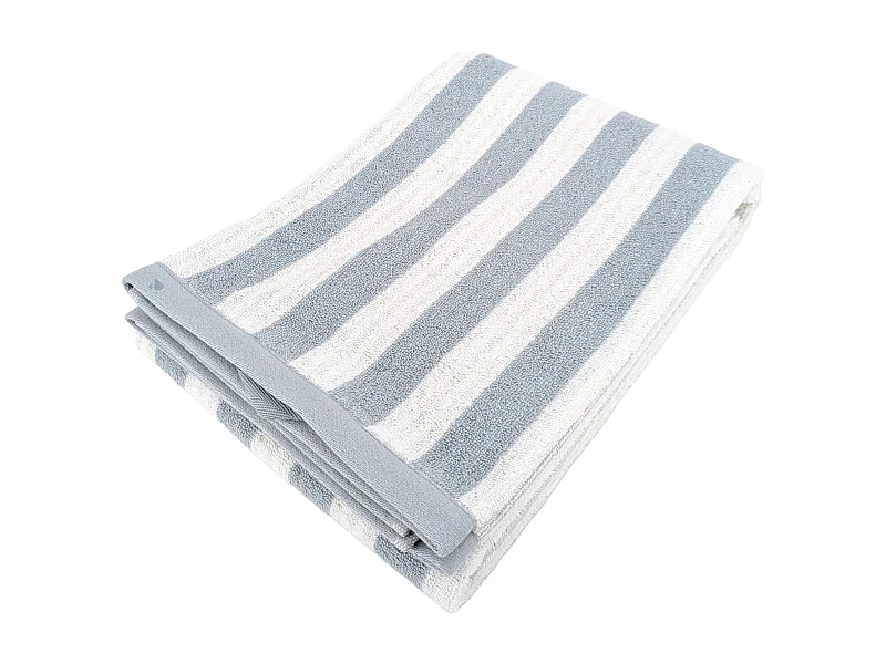 Drap de douche 70x140 cm coton collection EFFICIENCE STRIPES bleu capri