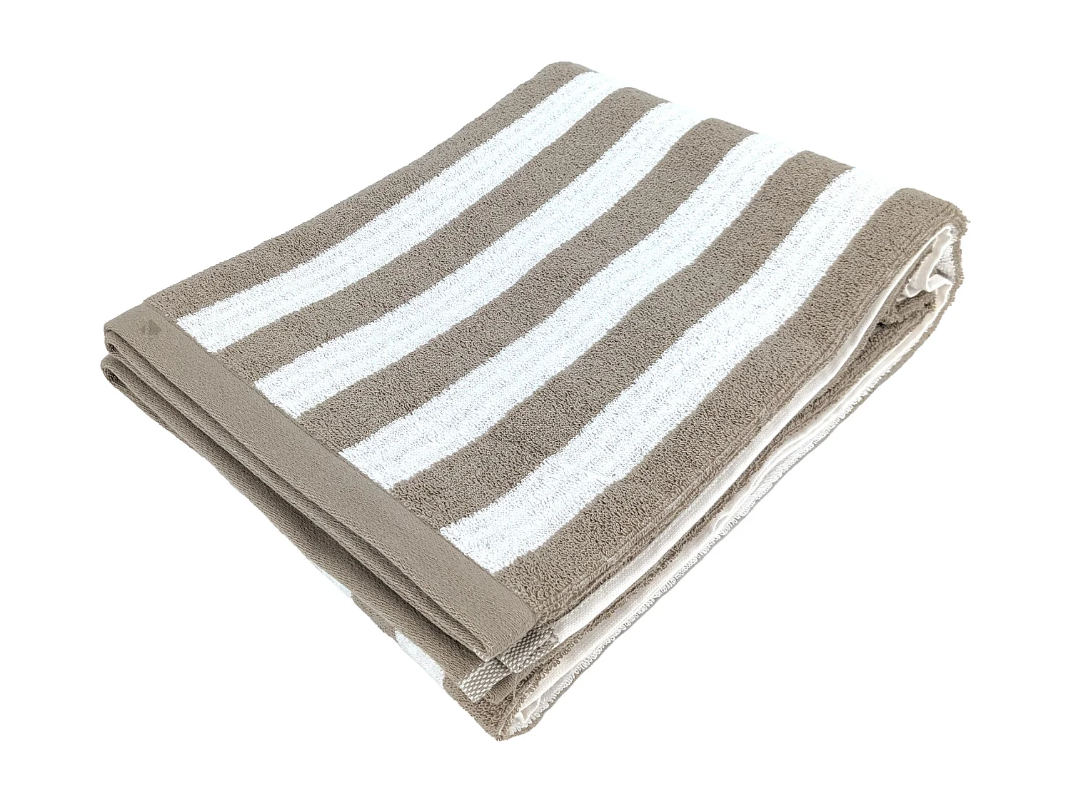 Drap de bain 100x150 cm coton EFFICIENCE STRIPES marron roble