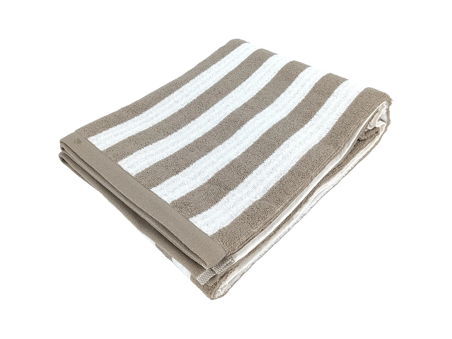 Drap de bain 100x150 cm coton EFFICIENCE STRIPES marron roble