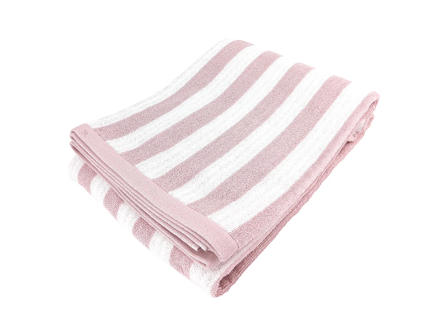 Drap de bain 100x150 cm coton EFFICIENCE STRIPES rose flamingo