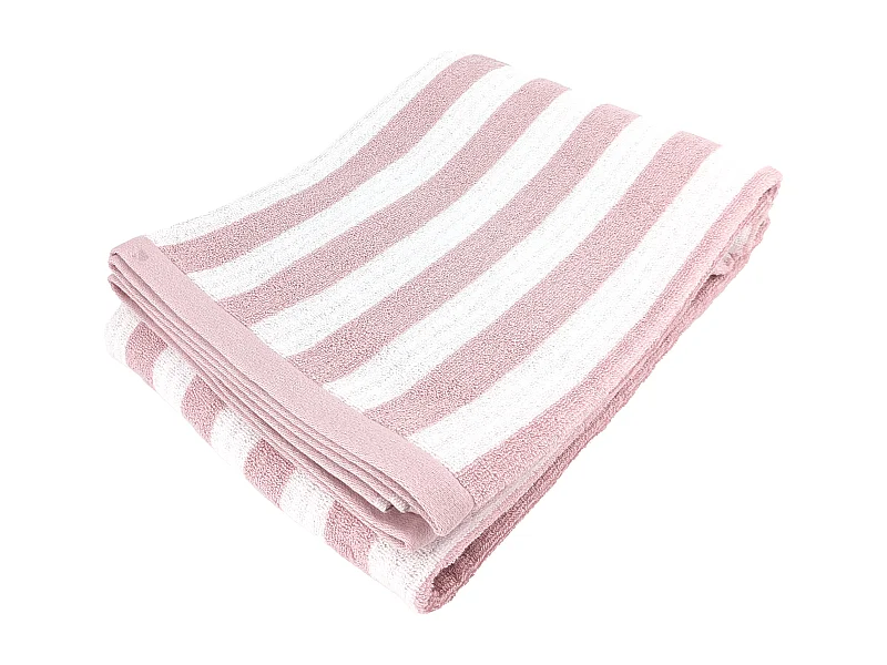 Drap de bain 100x150 cm coton EFFICIENCE STRIPES rose flamingo