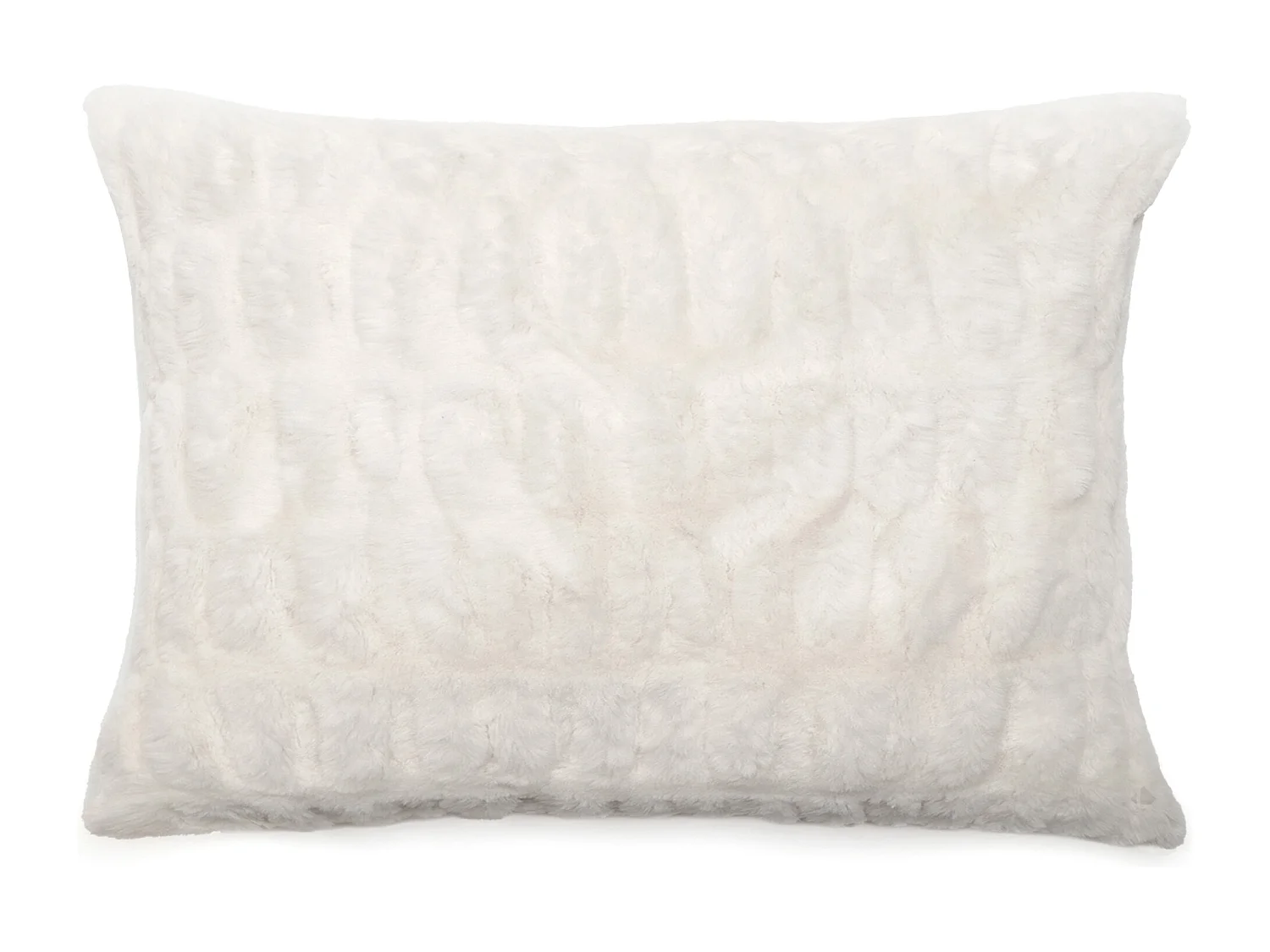 Coussin 55x75 cm ZIBELINE en fausse fourrure blanc Neige