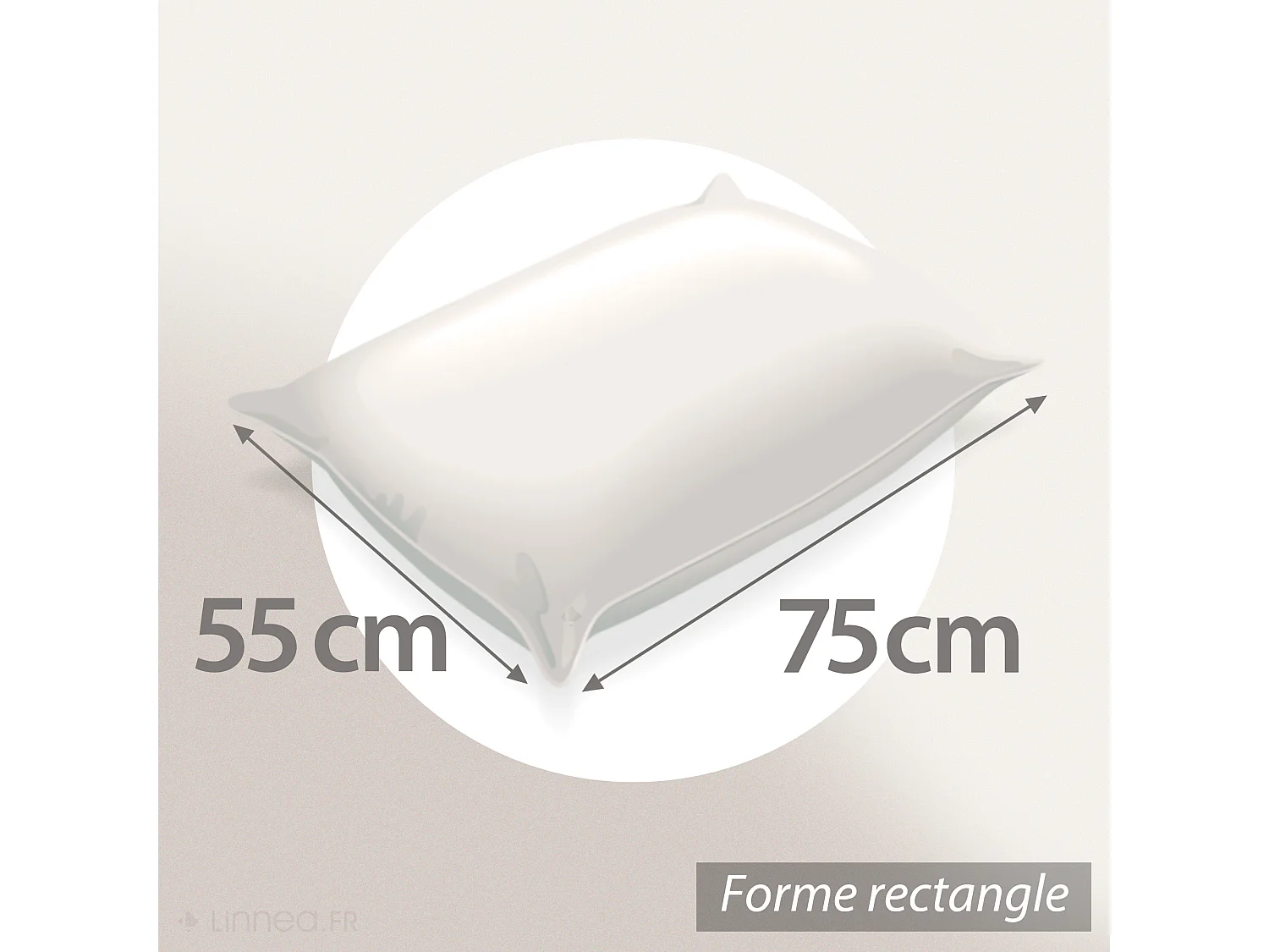 Coussin 55x75 cm ZIBELINE en fausse fourrure blanc Neige