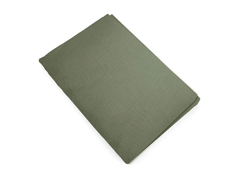 Housse de couette 260x240 cm mousseline de coton MILOS vert mousse