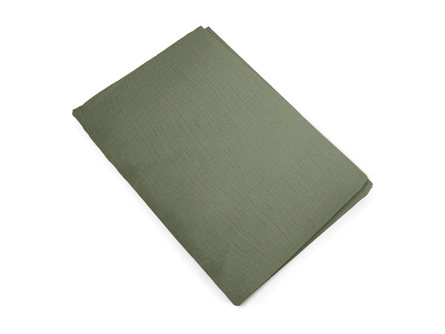 Housse de couette 260x240 cm mousseline de coton MILOS vert mousse