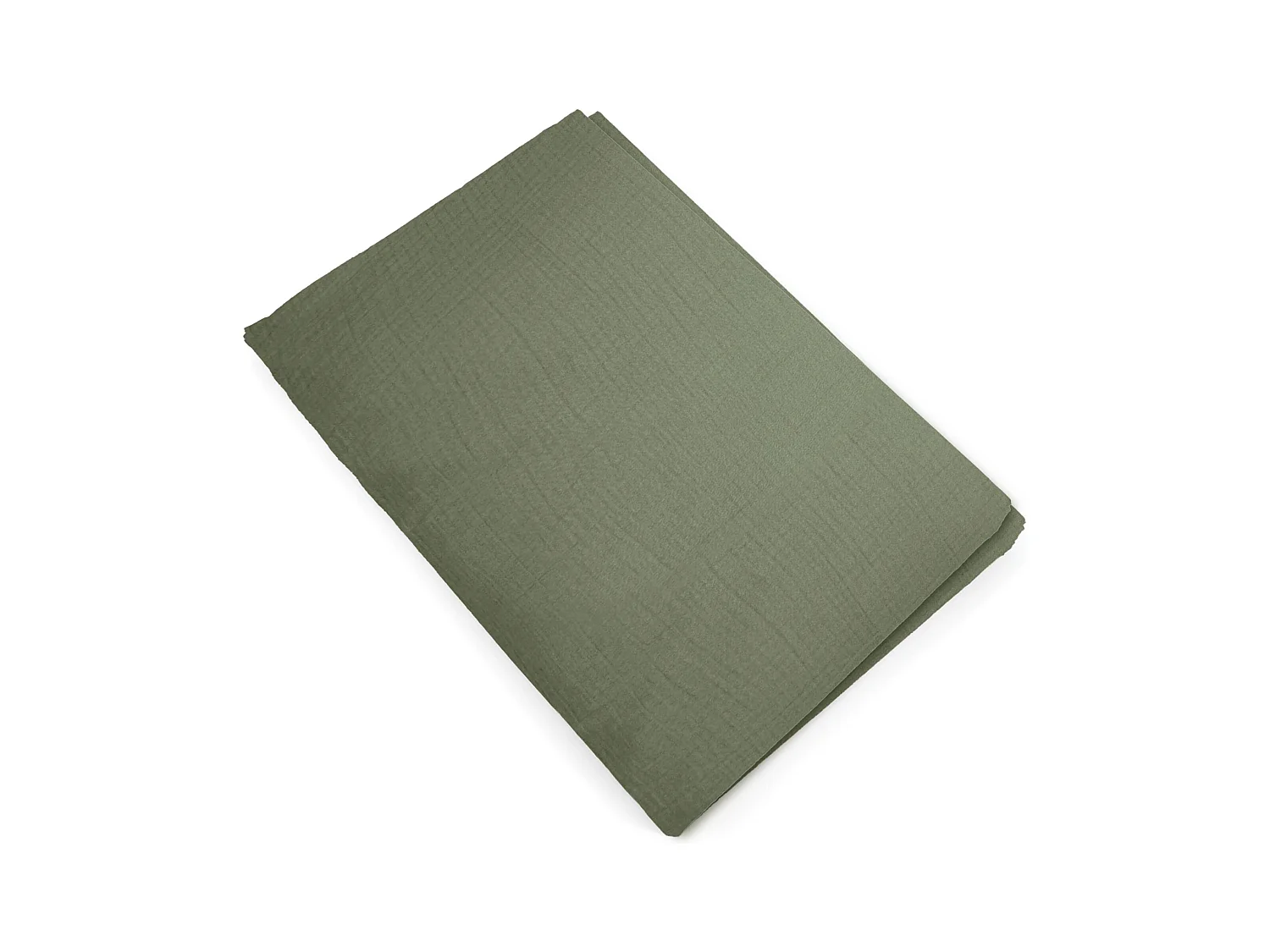 Housse de couette 260x240 cm mousseline de coton MILOS vert mousse