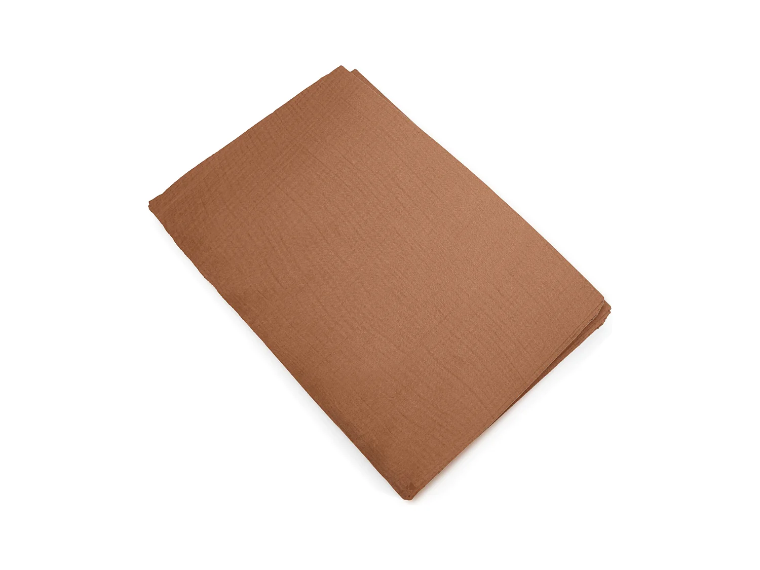 Housse de couette 240x220 cm mousseline de coton MILOS marron cognac
