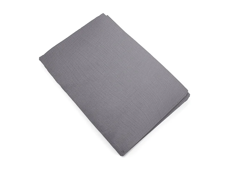 Housse de couette 240x220 cm mousseline de coton MILOS gris cendre