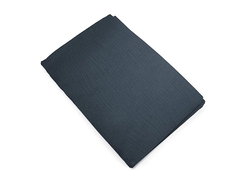 Housse de couette 260x240 cm mousseline de coton MILOS noir granit