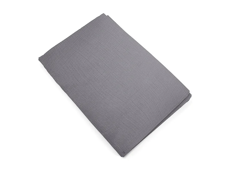 Housse de couette 260x240 cm mousseline de coton MILOS gris cendre
