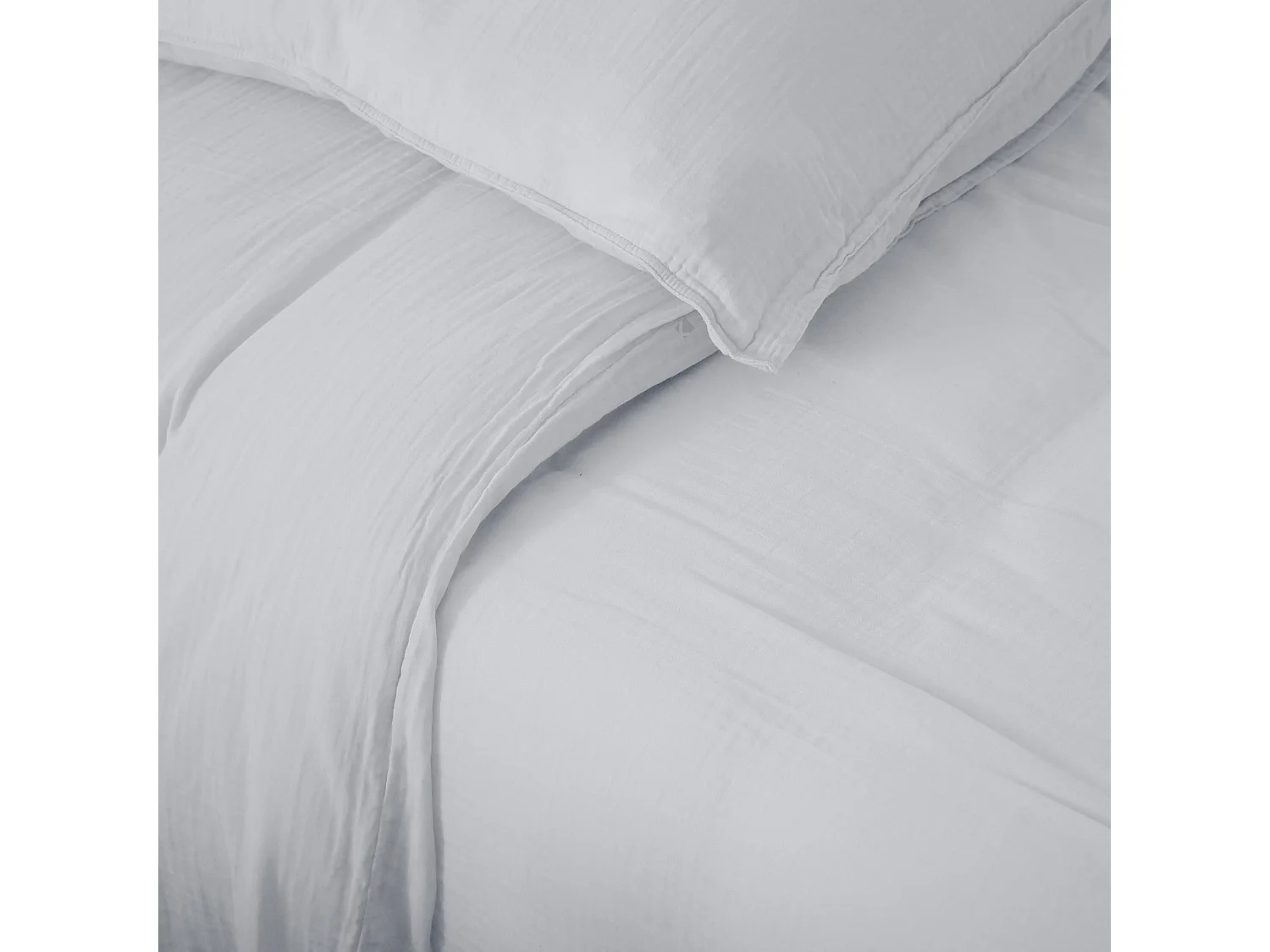 Housse de couette 260x240 cm mousseline de coton MILOS blanc neige