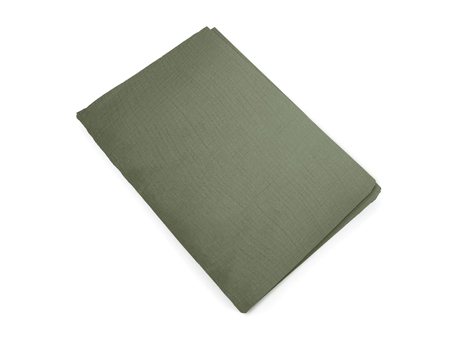Housse de couette 240x220 cm mousseline de coton MILOS vert mousse