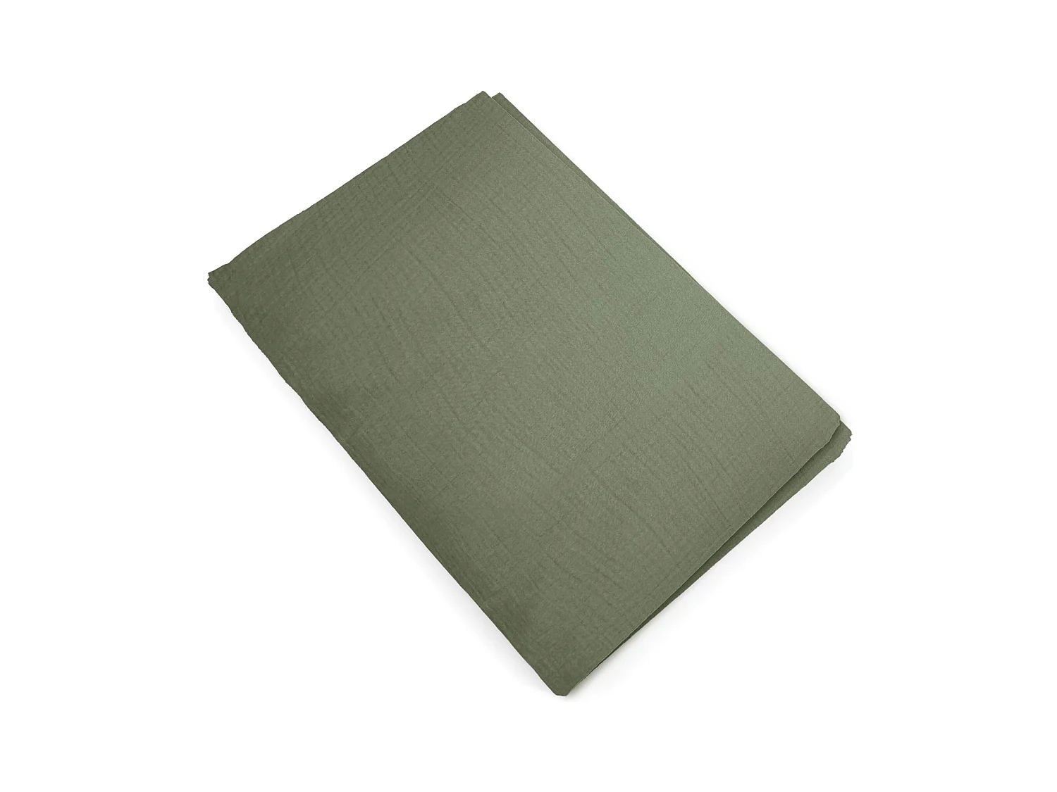 Housse de couette 240x220 cm mousseline de coton MILOS vert mousse