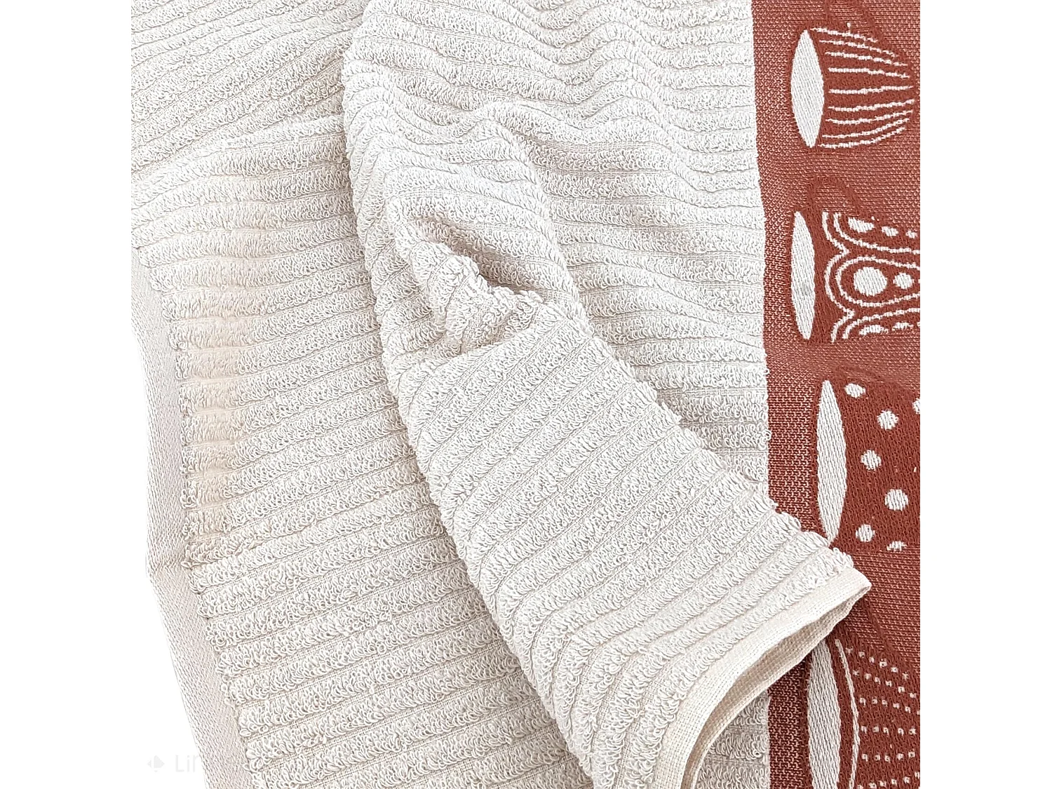 Lot de 2 torchons de cuisine pur coton 50x50 cm DELICARA rouge brique