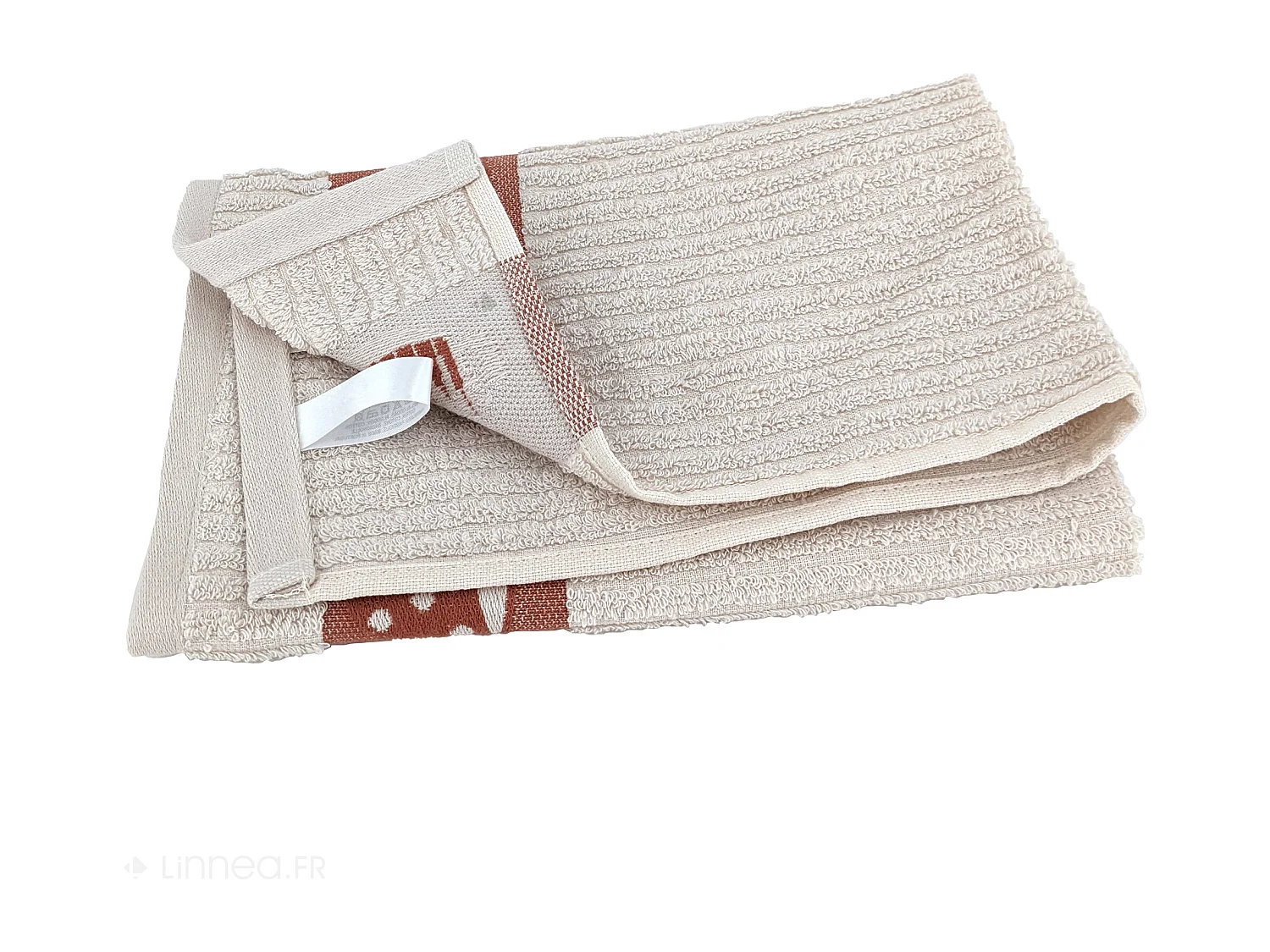 Lot de 2 torchons de cuisine pur coton 50x50 cm DELICARA rouge brique