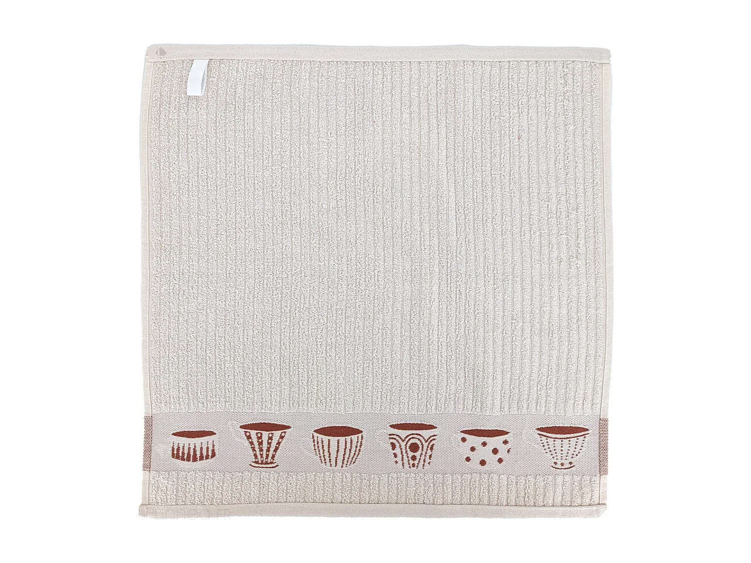 Lot de 2 torchons de cuisine pur coton 50x50 cm DELICARA rouge brique