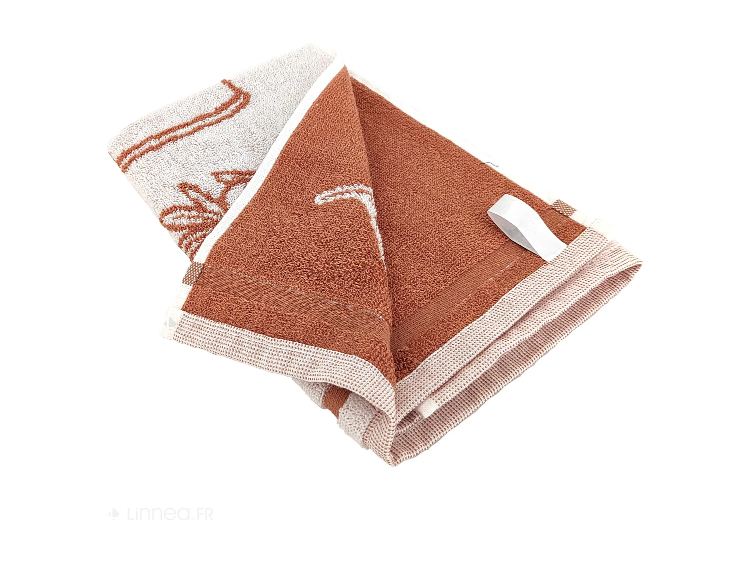 Lot de 2 torchons de cuisine pur coton 50x50 cm EVOO rouge brique