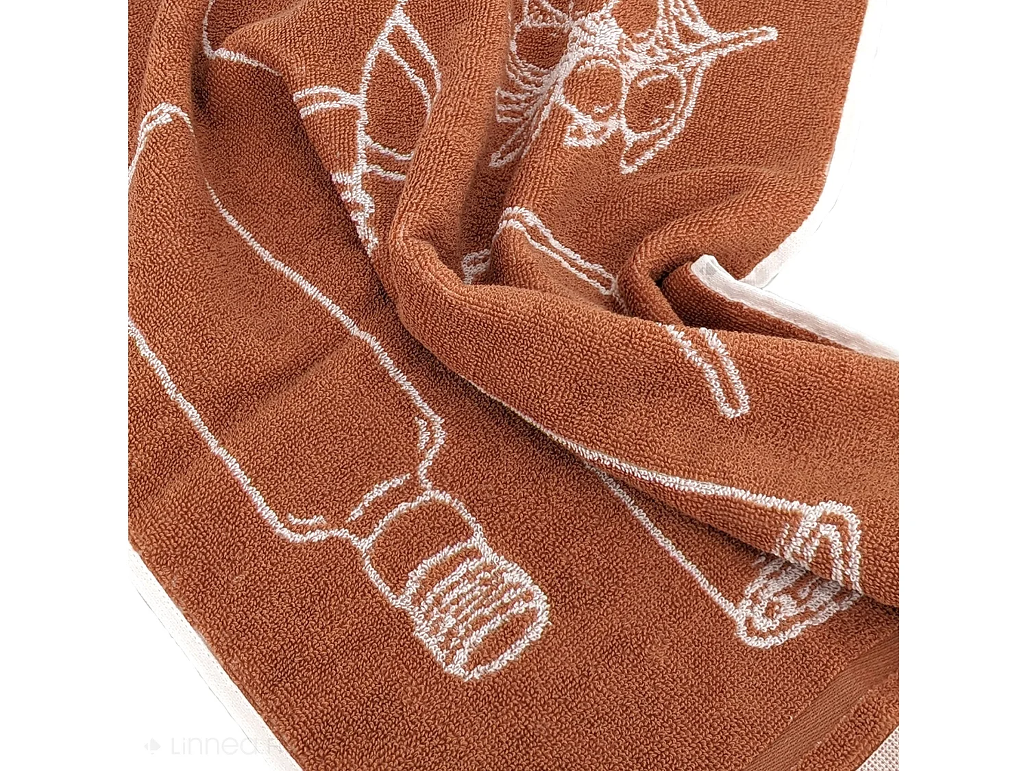 Lot de 2 torchons de cuisine pur coton 50x50 cm EVOO rouge brique