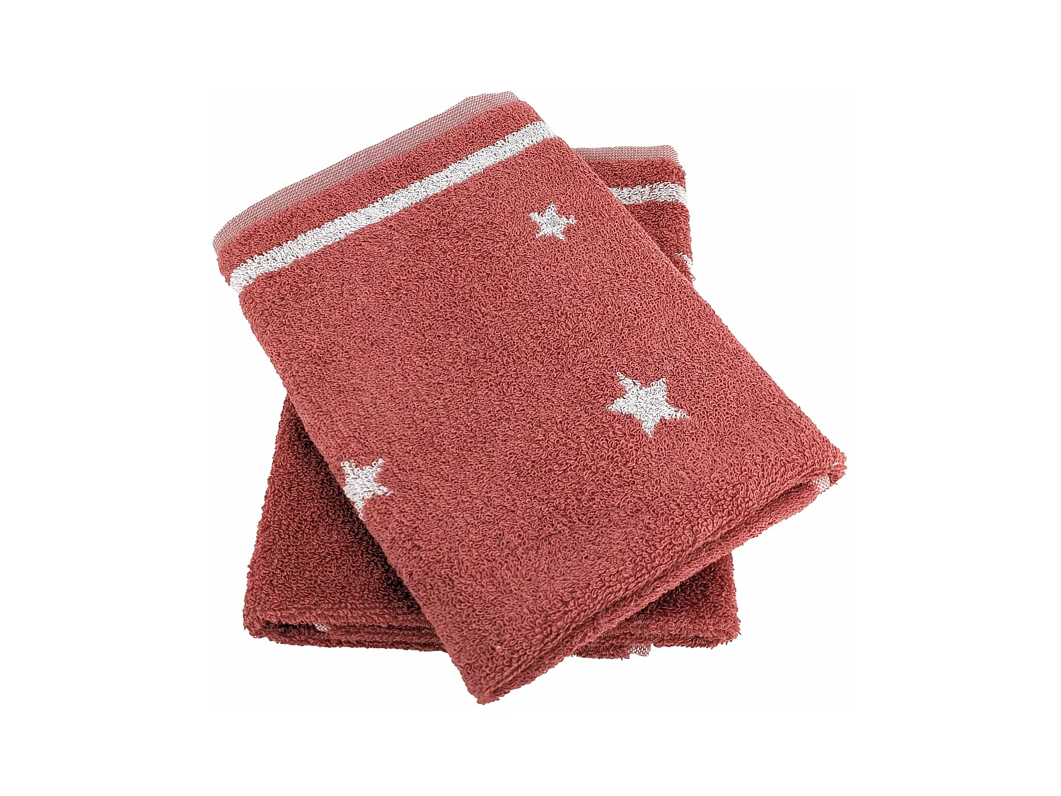 Lot de 2 torchons de cuisine 50x50 cm NOVA 100% Coton brique