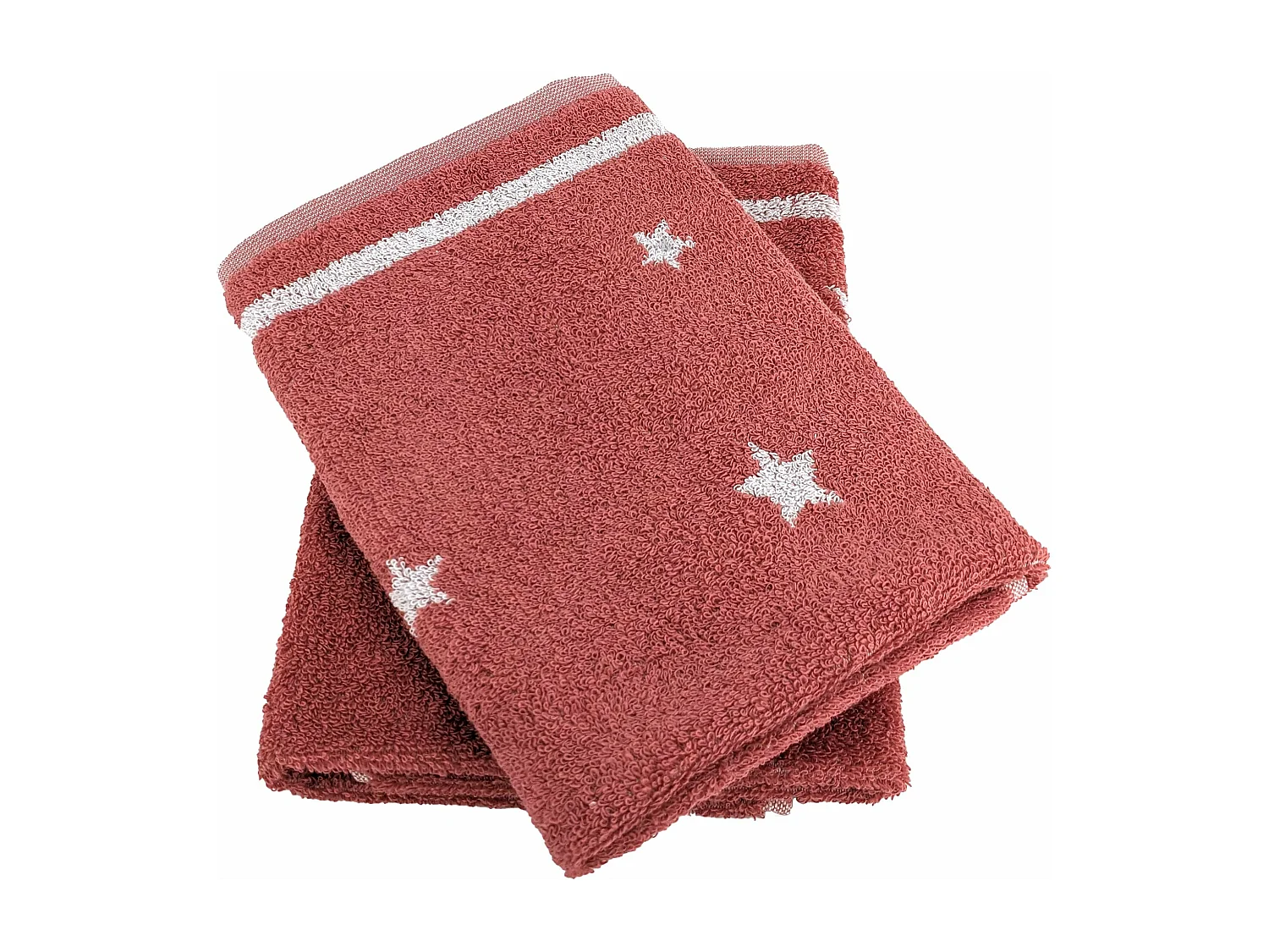 Lot de 2 torchons de cuisine 50x50 cm NOVA 100% Coton brique