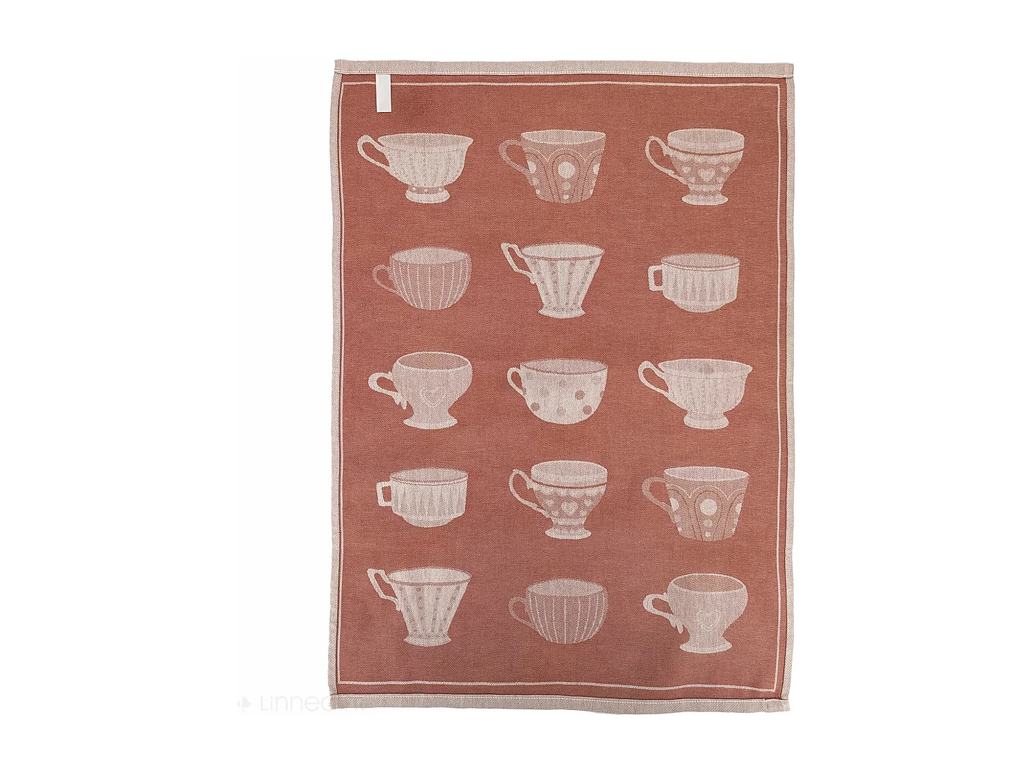 Lot de 2 torchons de cuisine pur coton 50x70 cm DELICARA rouge brique