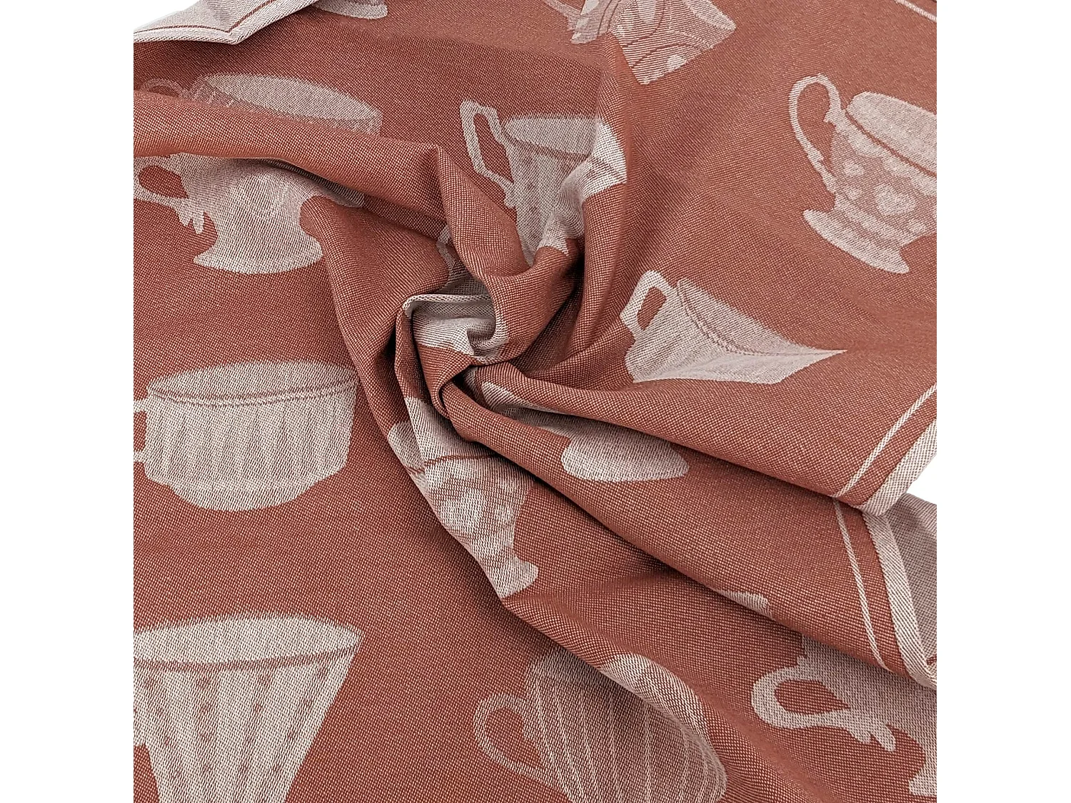 Lot de 2 torchons de cuisine pur coton 50x70 cm DELICARA rouge brique