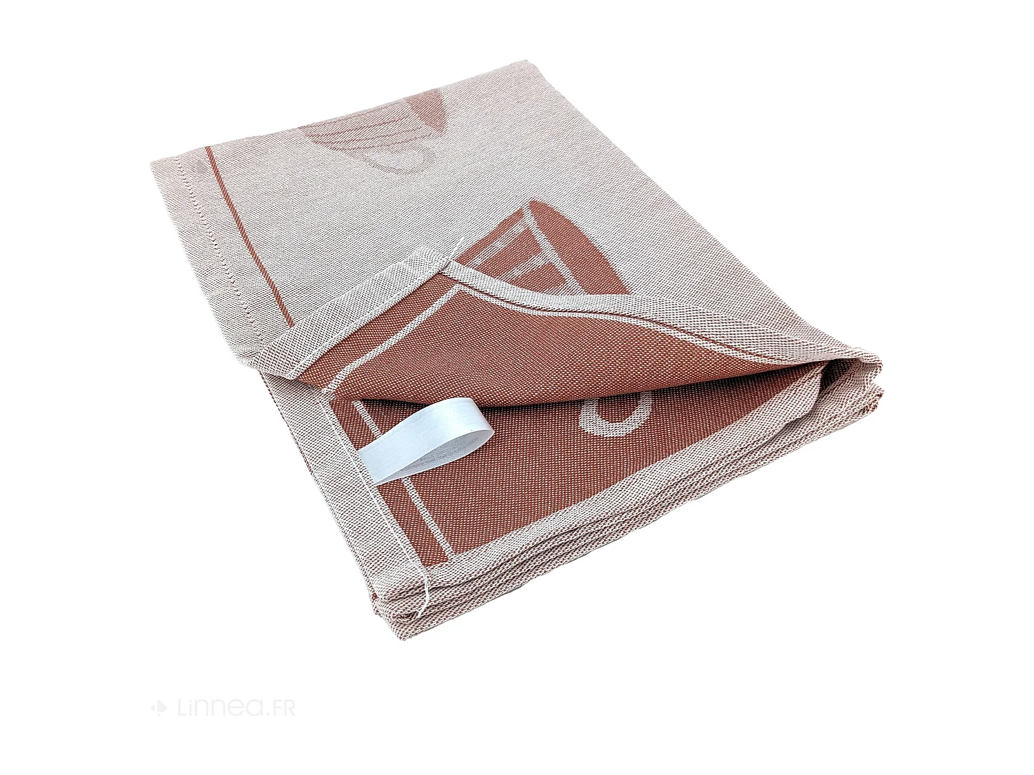 Lot de 2 torchons de cuisine pur coton 50x70 cm DELICARA rouge brique