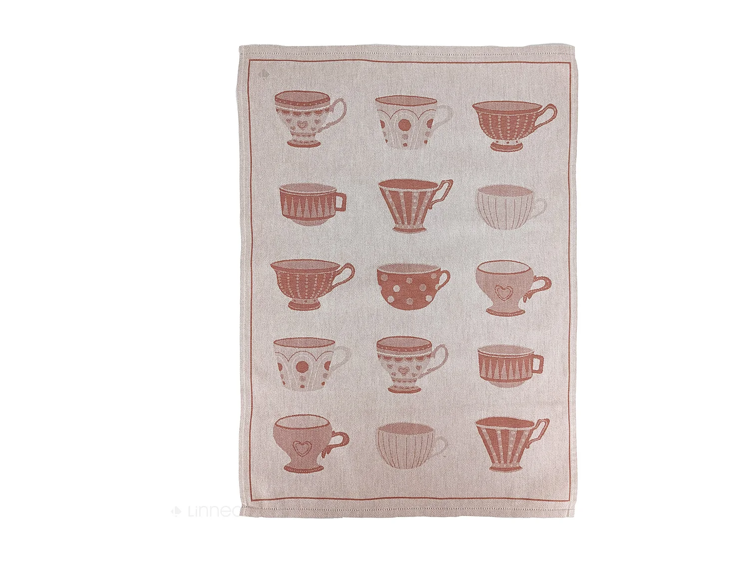 Lot de 2 torchons de cuisine pur coton 50x70 cm DELICARA rouge brique