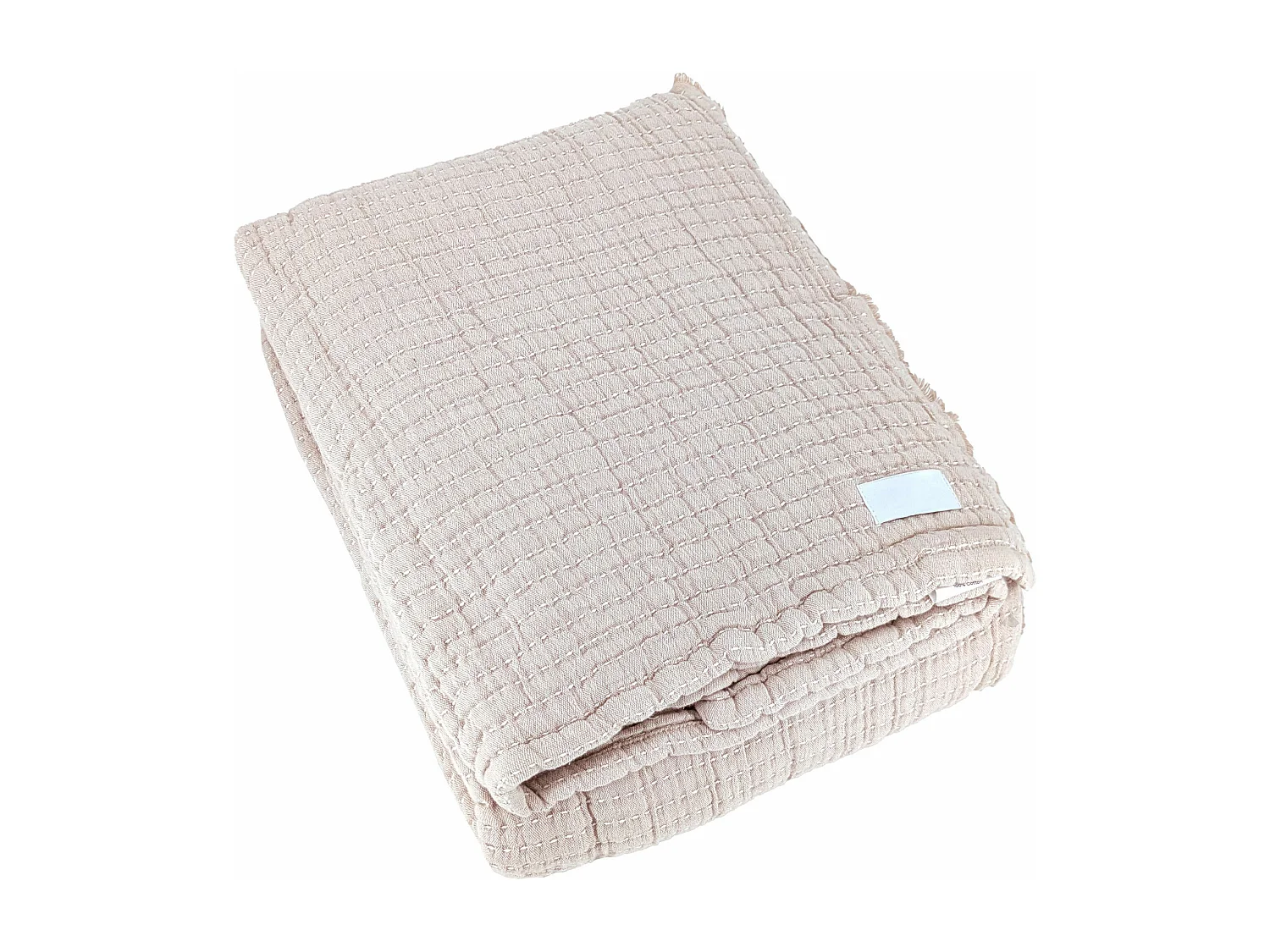 Dessus de lit 180x250 cm en coton lavé SEVILLE blanc latte