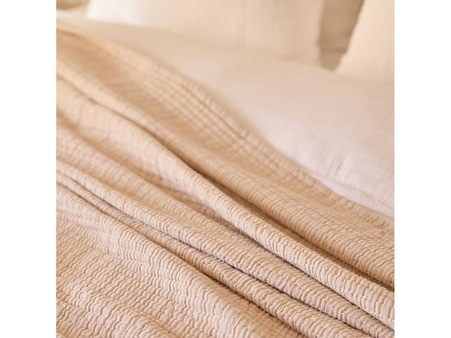 Dessus de lit 180x250 cm en coton lavé SEVILLE blanc latte