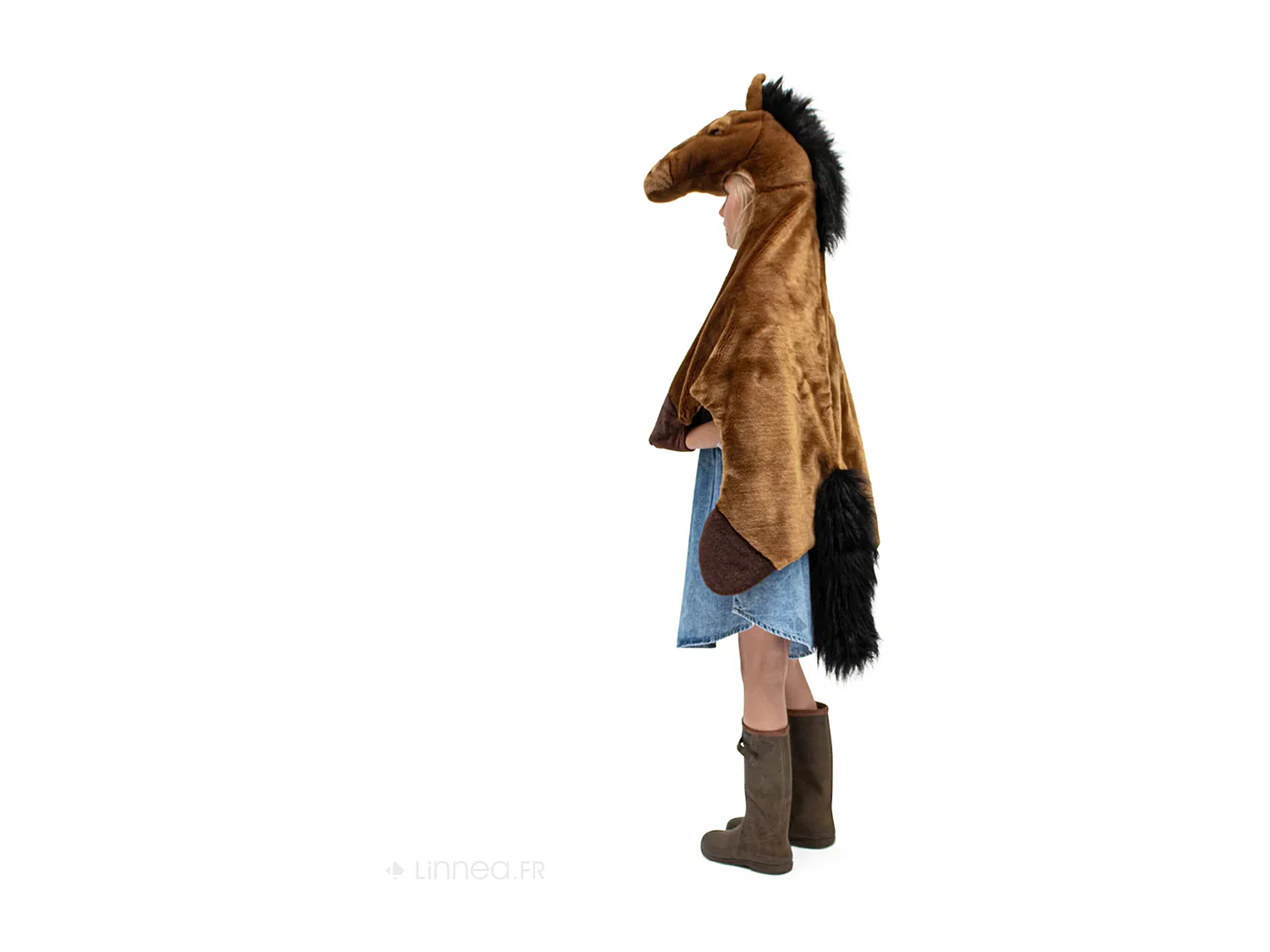 Déguisement en peluche en acrylique 105x130 cm Cheval brun marron