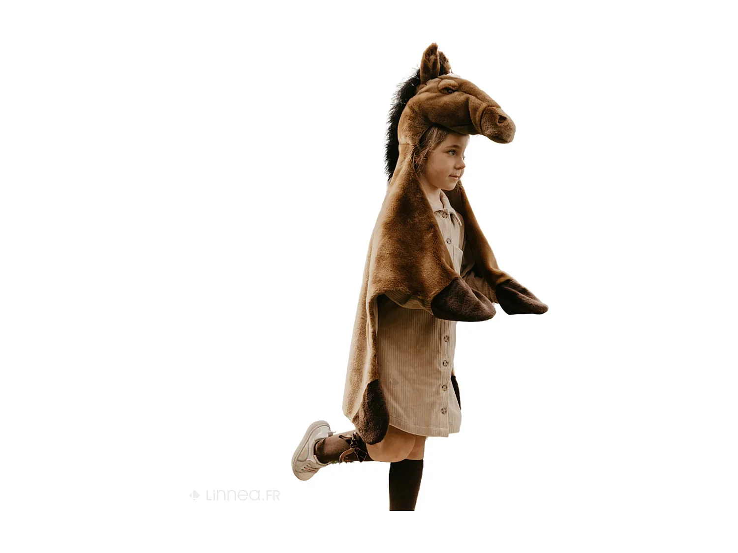 Déguisement en peluche en acrylique 105x130 cm Cheval brun marron