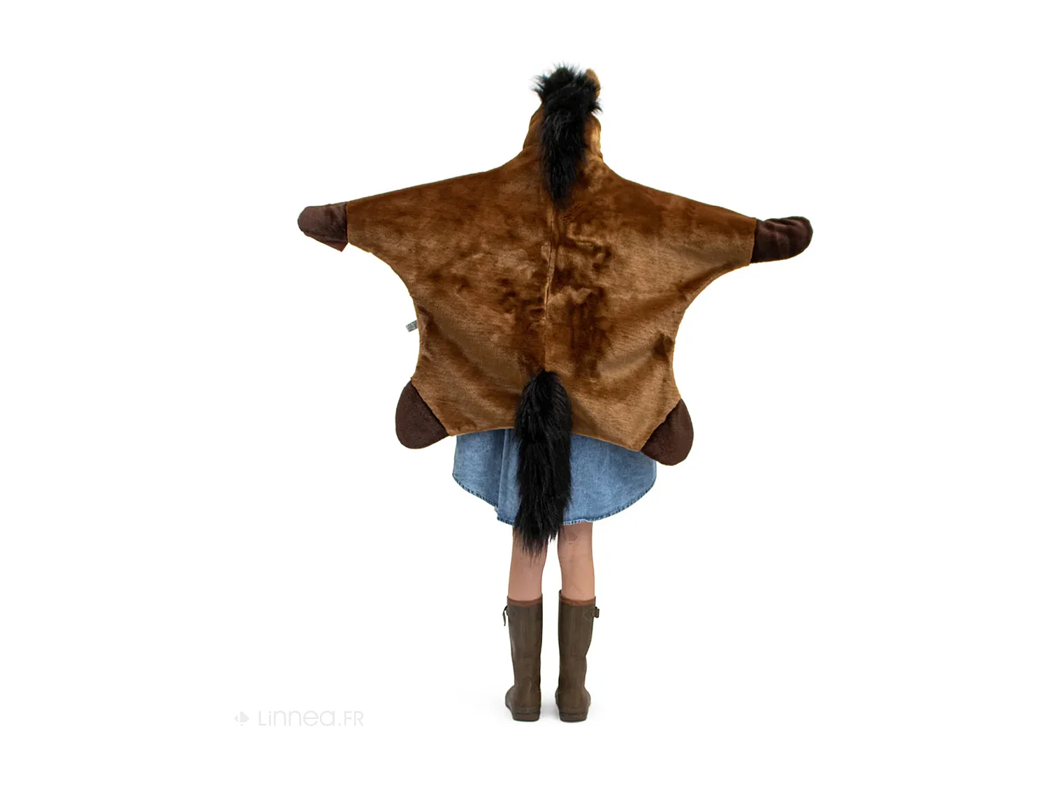 Déguisement en peluche en acrylique 105x130 cm Cheval brun marron
