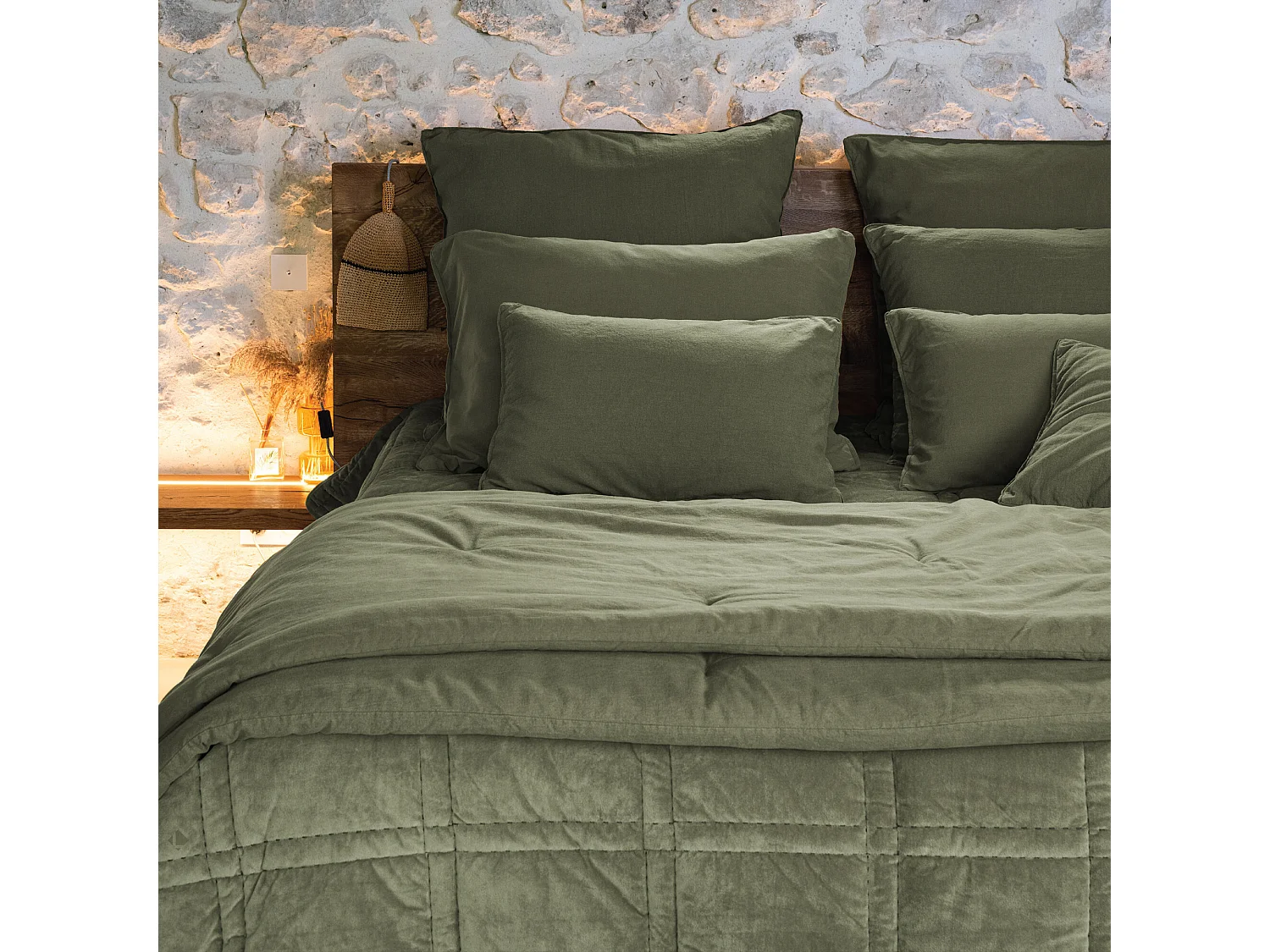 Housse de coussin 40x60 cm 50% lin et 50% coton collection OPERA DECO mousse