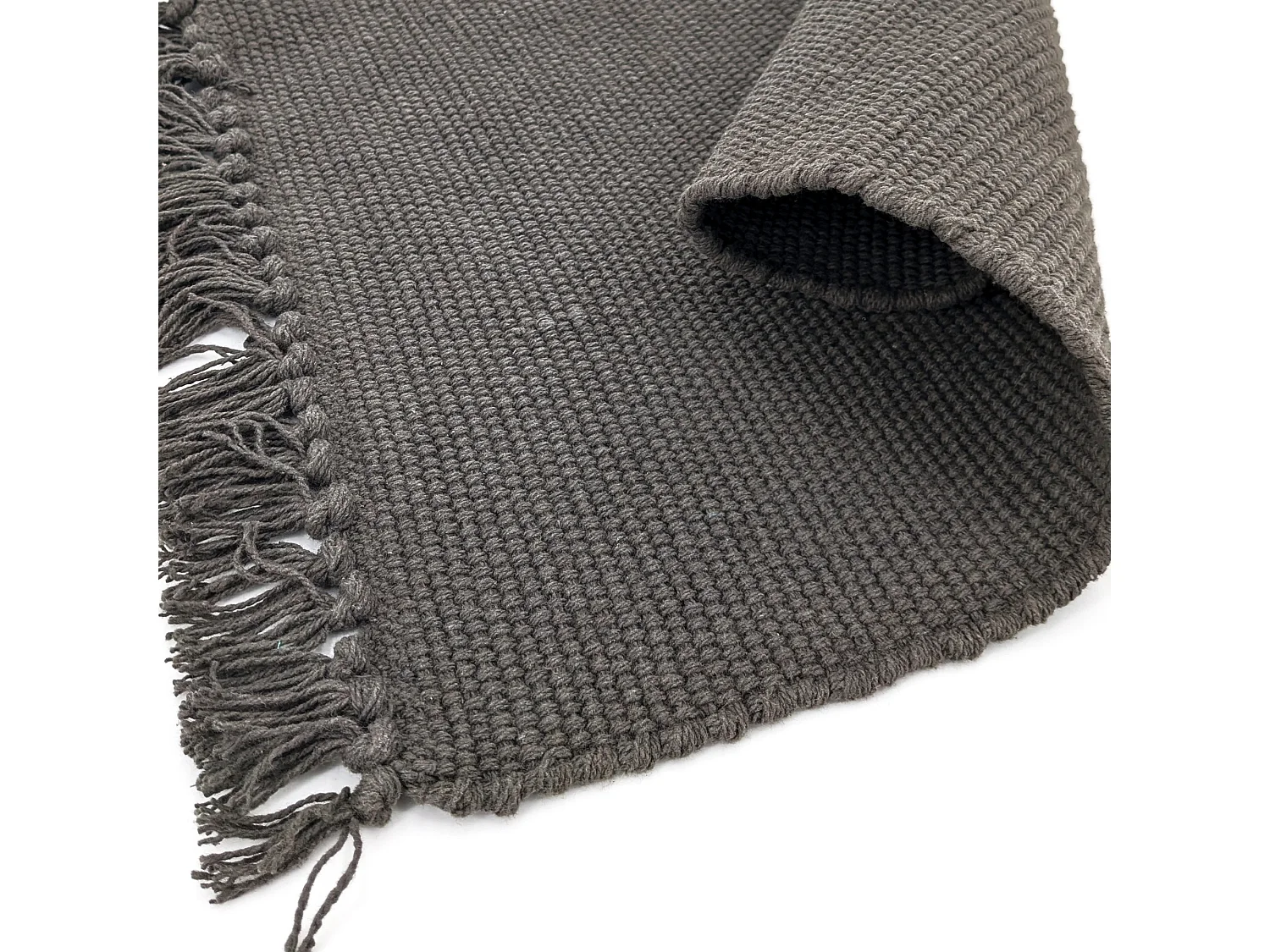 Lot de 2 sets de table en coton à franges 33x46 cm PAPEETE noir Café