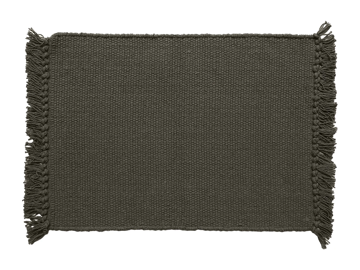 Lot de 2 sets de table en coton à franges 33x46 cm PAPEETE noir Café