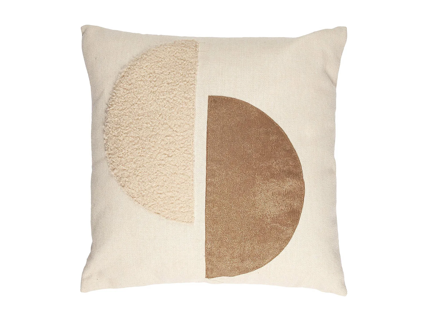 Coussin bicolore moderne 40x40 cm collection CRUSH beige et taupe