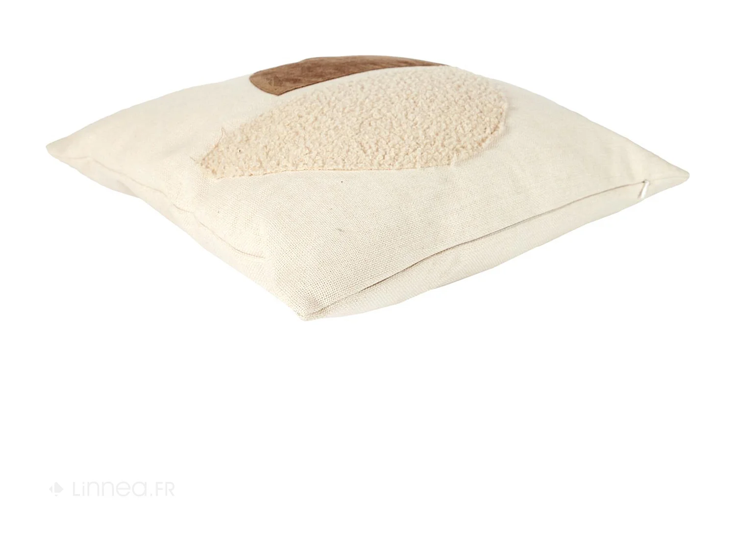 Coussin bicolore moderne 40x40 cm collection CRUSH beige et taupe