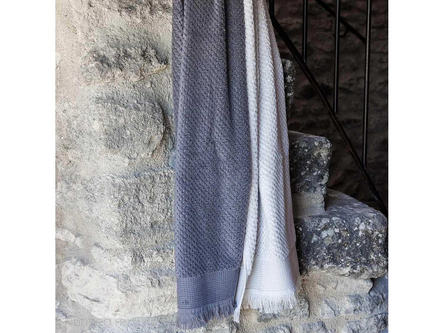 Drap de douche 70x130 cm TETHYS micro-coton gris Brume