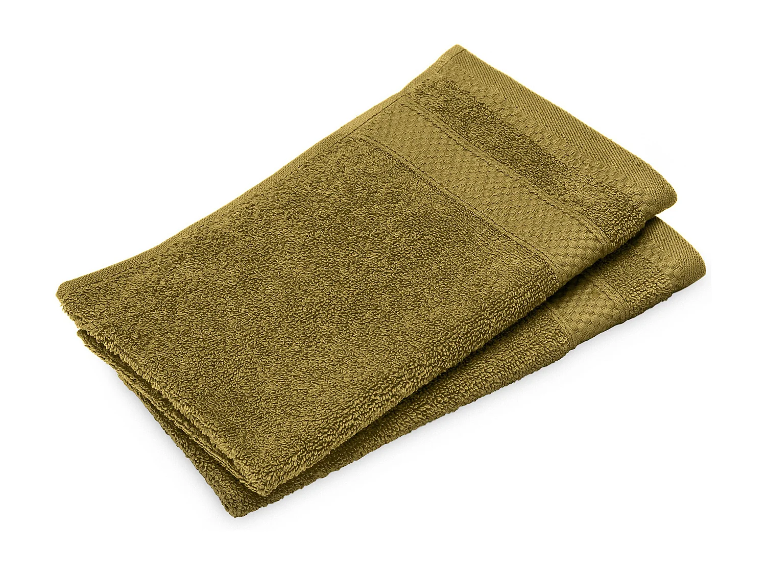 Lot de 2 serviettes invité coton 550 g/m2 30x50cm NAÏA vert Jasmin
