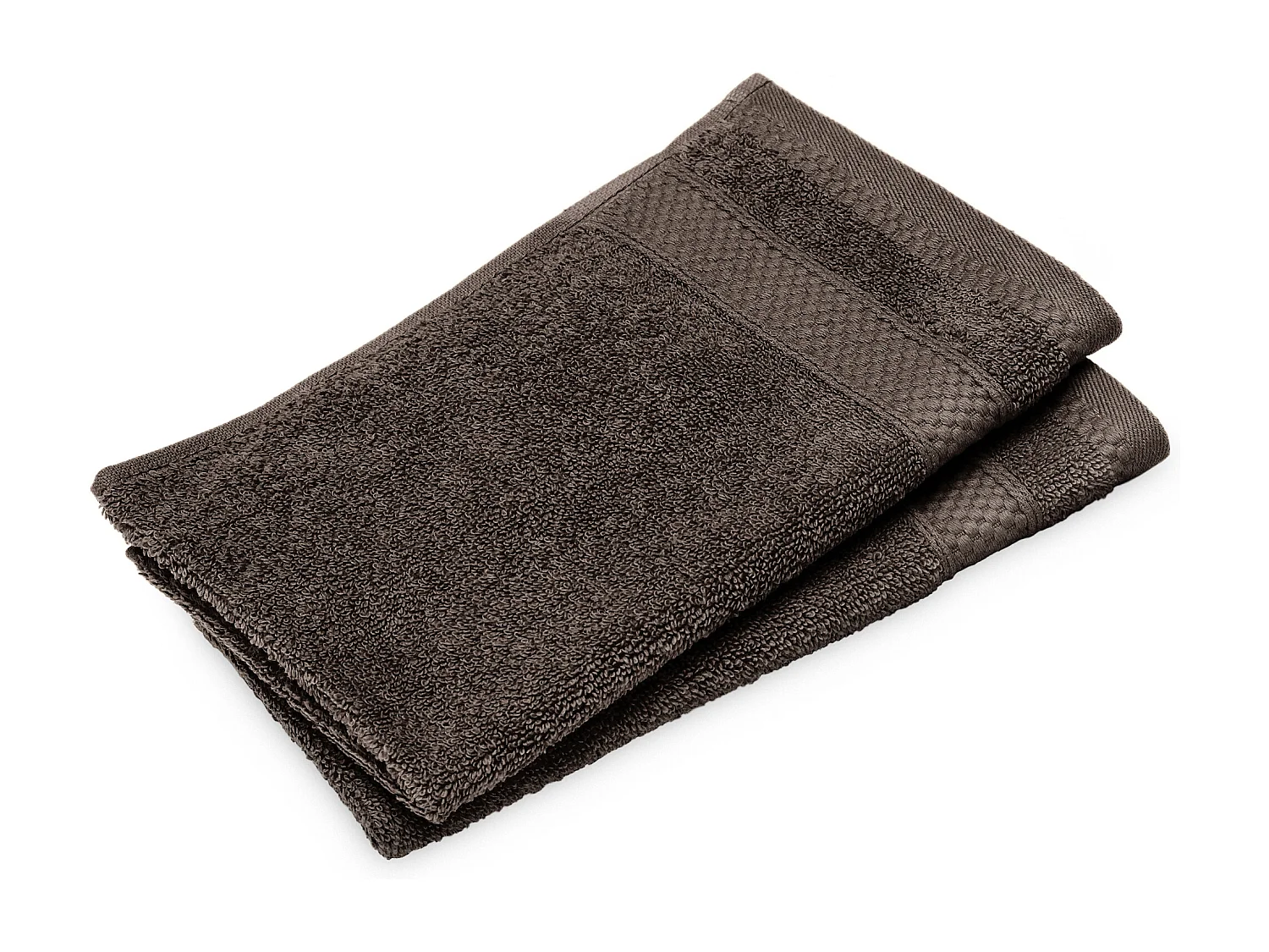 Lot de 2 serviettes invité coton 550 g/m2 30x50cm NAÏA marron Café