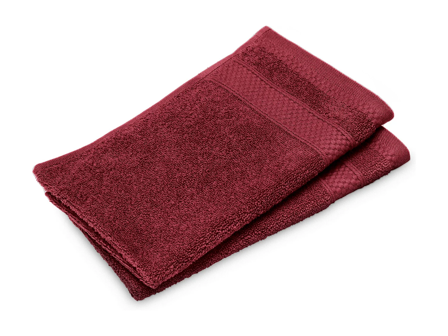 Lot de 2 serviettes invité coton 550 g/m2 30x50cm NAÏA rouge Carmin