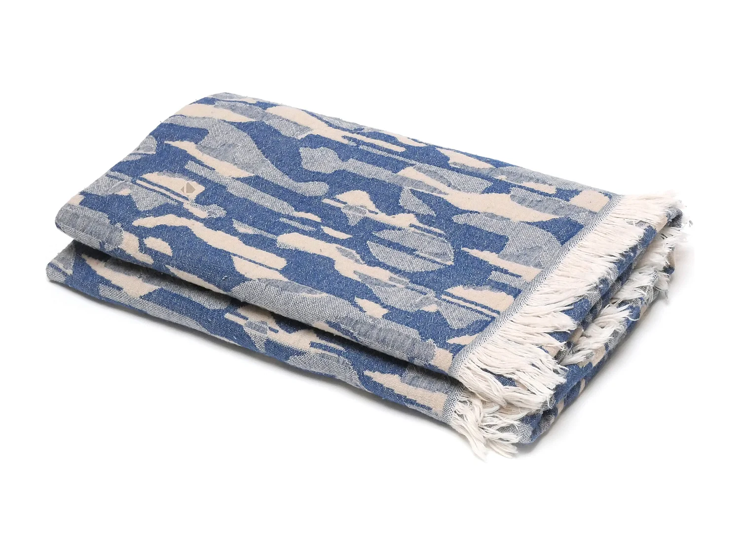 Drap de plage fouta coton 95X180 cm KALYMNOS bleu topaze