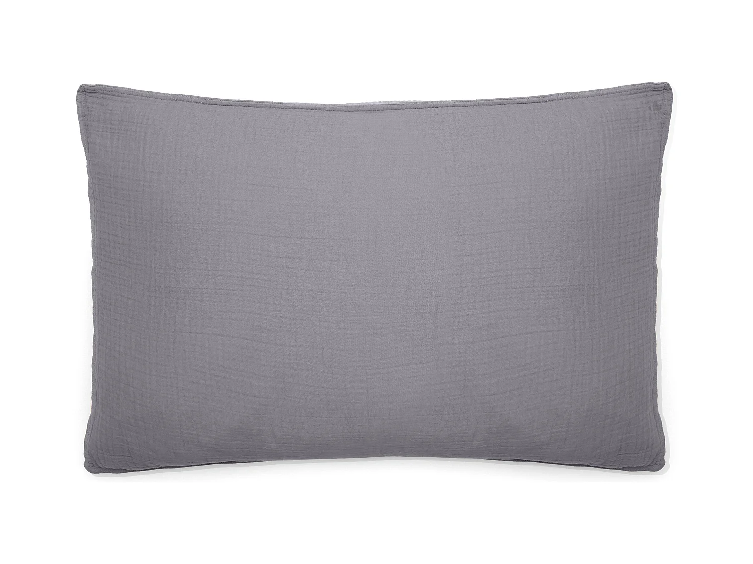 Taie d'oreiller 50x70 cm mousseline de coton MILOS gris cendre